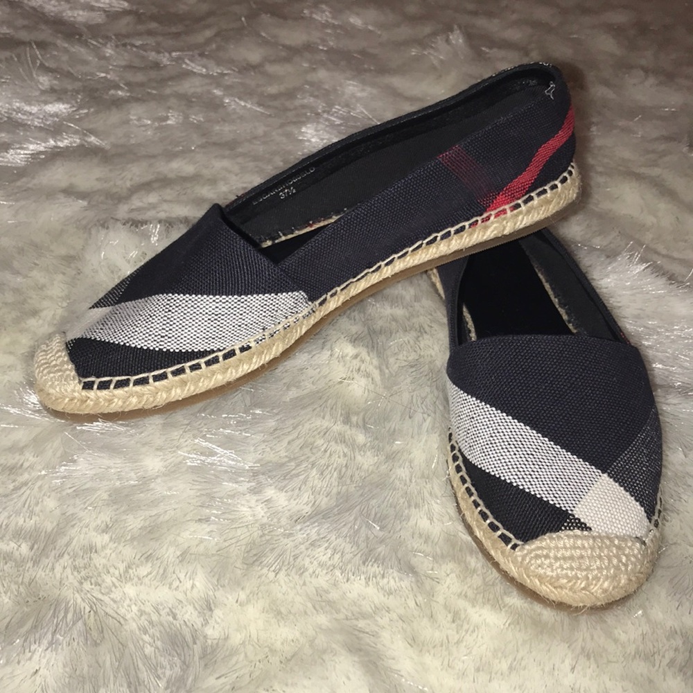 Burberry plaid espadrilles flats